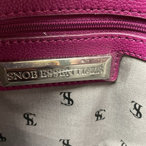 Snob Essentials Fuchsia Tote Handbag Removable zipper coin purse - Picture 10 of 12